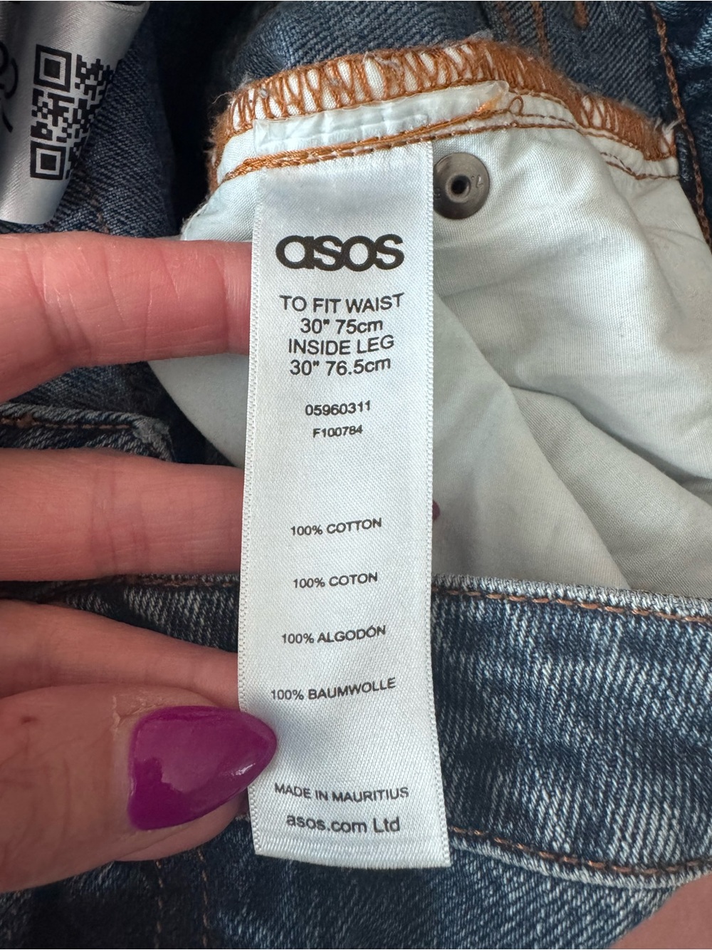 Asos Remo Denim Jeans Distressed Denim Redone Recycled Denim Crossover 30 / 30 - Picture 5 of 9